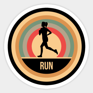 Retro Vintage Running Gift For Runners & Joggers Sticker